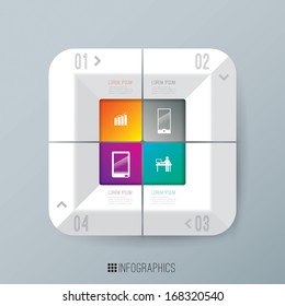 Abstract 3D digital illustration Infographic. Vector illustration can be used for workflow layout, diagram, number options, web design.