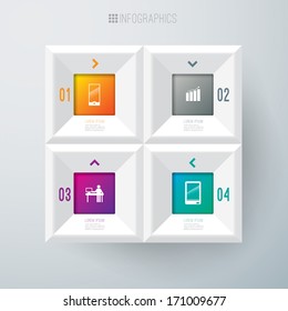 Abstract 3D digital illustration Infographic.  Vector illustration can be used for workflow layout, diagram, number options, web design.
