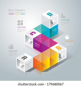 Abstract 3D digital illustration Infographic. Vector illustration can be used for workflow layout, diagram, number options, web design. 