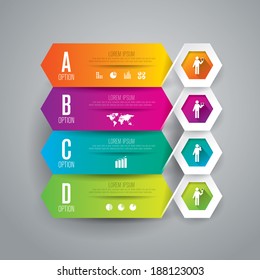Abstract 3D digital illustration Infographic. Vector illustration can be used for workflow layout, diagram, number options, web design.
