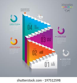 Abstract 3D digital illustration Infographic. Vector illustration can be used for workflow layout, diagram, number options, web design.