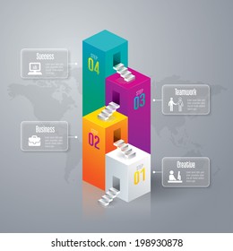 Abstract 3D digital illustration Infographic. Vector illustration can be used for workflow layout, diagram, number options, web design.