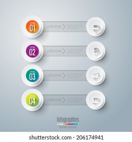 Abstract 3D digital illustration Infographic. Vector illustration can be used for workflow layout, diagram, number options, web design.
