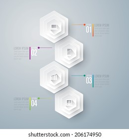 Abstract 3D digital illustration Infographic. Vector illustration can be used for workflow layout, diagram, number options, web design.