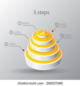 Abstract 3D digital illustration Infographic. Vector illustration can be used for workflow layout, diagram, number options, web design. vector pyramid chart 