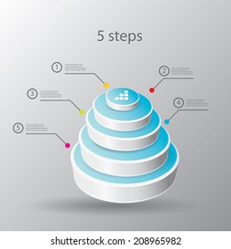 Abstract 3D digital illustration Infographic. Vector illustration can be used for workflow layout, diagram, number options, web design. vector pyramid chart
