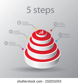 Abstract 3D digital illustration Infographic. Vector illustration can be used for workflow layout, diagram, number options, web design. vector pyramid chart