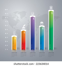 Abstract 3D digital illustration Infographic. Vector illustration can be used for workflow layout, diagram, number options, web design.