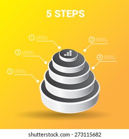 Abstract 3D digital illustration Infographic. Vector illustration can be used for workflow layout, diagram, number options, web design. vector pyramid chart