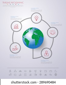 Abstract 3D digital illustration Infographic with world map. Can be used for workflow layout, diagram, number options, web design. Vector/illustration.