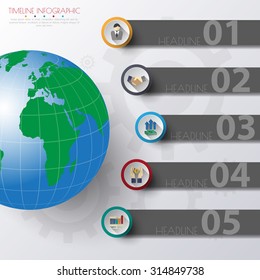 Abstract 3D digital illustration Infographic with world map