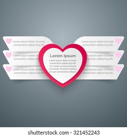 Abstract 3D digital illustration Infographic. Heart icon.