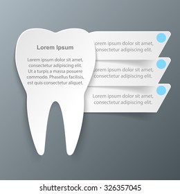 Abstract 3D digital illustration Infographic. Tooth icon.