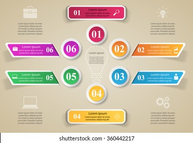 Abstract 3D digital illustration Infographic. Bulb icon. Light icon.