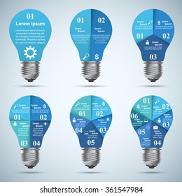 Abstract 3D digital illustration Infographic. Bulb icon. Light icon.