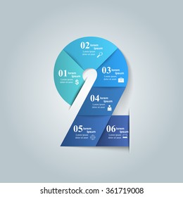 Abstract 3D digital illustration Infographic. Number icon.