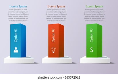Abstract 3D digital illustration Infographic template. Can be used for workflow layout, diagram, number options, step up options, web design, infographics
