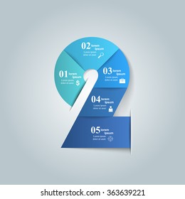 Abstract 3D digital illustration Infographic. Number icon.
