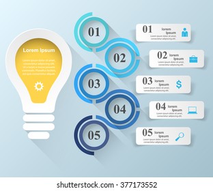 Abstract 3D digital illustration Infographic. Bulb icon. Light icon.