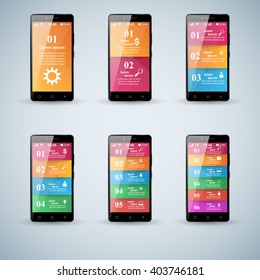 Abstract 3D digital illustration Infographic. Smartphone icon.