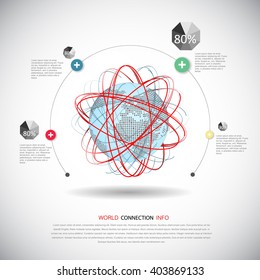 Abstract 3D digital illustration Infographic with globe 