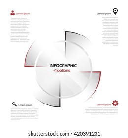 Abstract 3D digital illustration Infographic. 4 four options