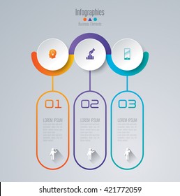 Abstract 3D digital illustration Infographic and marketing icons vector can be used for workflow layout, diagram, annual report, web design. Business concept with 3 options, steps or processes.