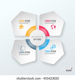 Abstract 3D digital illustration Infographic and marketing icons vector can be used for workflow layout, diagram, annual report, web design. Business concept with 4 options, steps or processes.