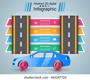 Abstract 3D digital illustration Infographic.