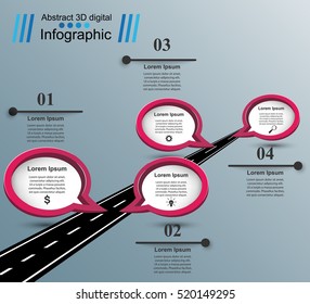 Abstract 3D digital illustration Infographic.