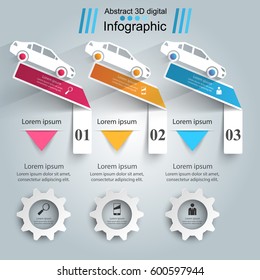 Abstract 3D digital illustration Infographic.