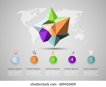 Abstract 3D digital illustration Infographic. Vector illustration can be used for workflow layout, diagram number options web design.