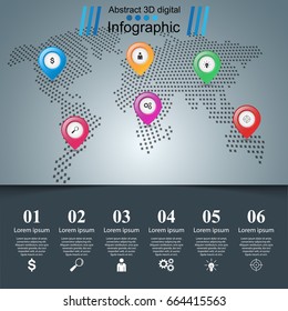 Abstract 3D digital illustration Infographic.