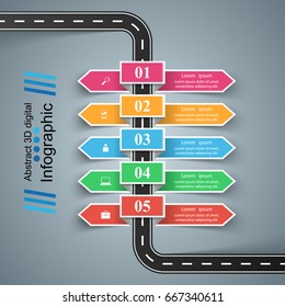 Abstract 3D digital illustration Infographic.