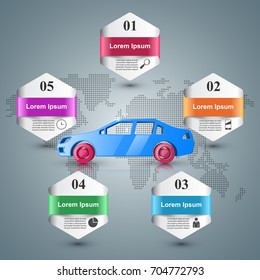 Abstract 3D digital illustration Infographic. Vector, eps 10