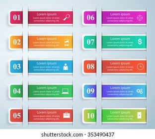 Abstract 3D digital illustration Infographic.Numeric list.