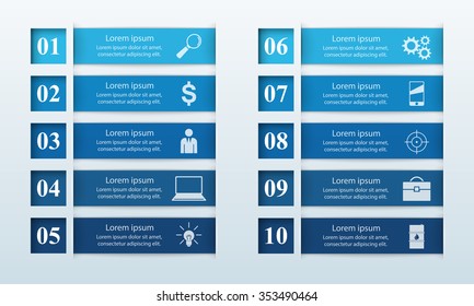 Abstract 3D Digital Illustration Infographic.Numeric List.