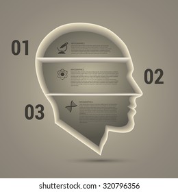 Abstract 3D digital Infographic. Head. Vector illustration