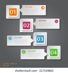 Abstract 3D digital Infographic. Vector can be used for infographics, number options, workflow, diagram or website layout.