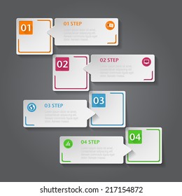 Abstract 3D digital Infographic. Vector can be used for infographics, number options, workflow, diagram or website layout.