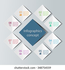 Abstract 3D digital infographics concept. Vector illustration can be used for workflow layout, diagram, number options, web design