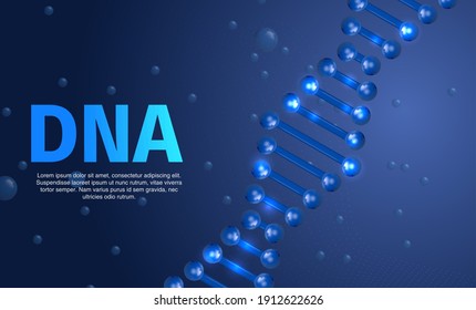  Abstract 3d DNA. Polygonal wireframe DNA genetic molecule. Medical science, genetic background concept technology.