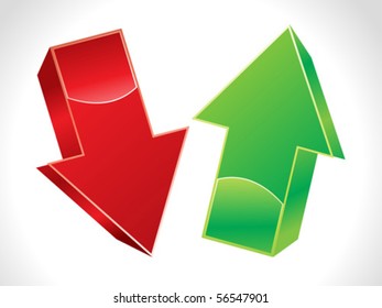 abstract 3d up and down arrows  vector illustration