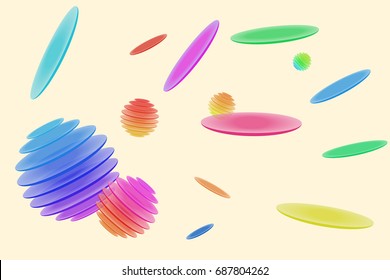 Abstract 3D drawing with plates for used for wallpaper, printing on the packaging paper, textiles, as logos on cards, in printing, posters, invitations, web design and other purposes.