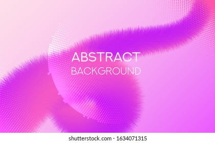 Abstract 3D Duotone Gradient Fur Background. Trendy Blue and Red Wavy Design Bg.