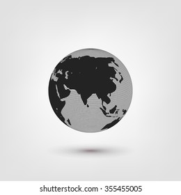 Abstract 3D Earth Globe. Vector Illustration