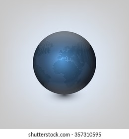Abstract 3D Earth Globe. Vector Illustration