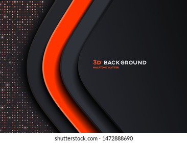 Abstract 3D elegant geometric background with halftone shiny glitter