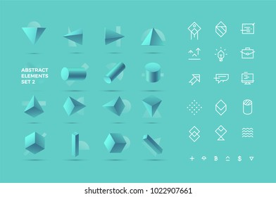 Abstract 3D Elements and Icons for Your Business Creative Design