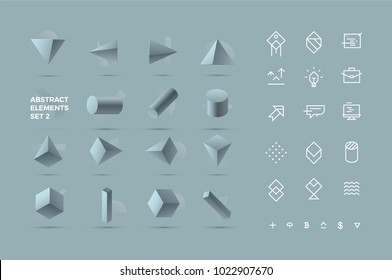 Abstract 3D Elements and Icons for Your Business Creative Design